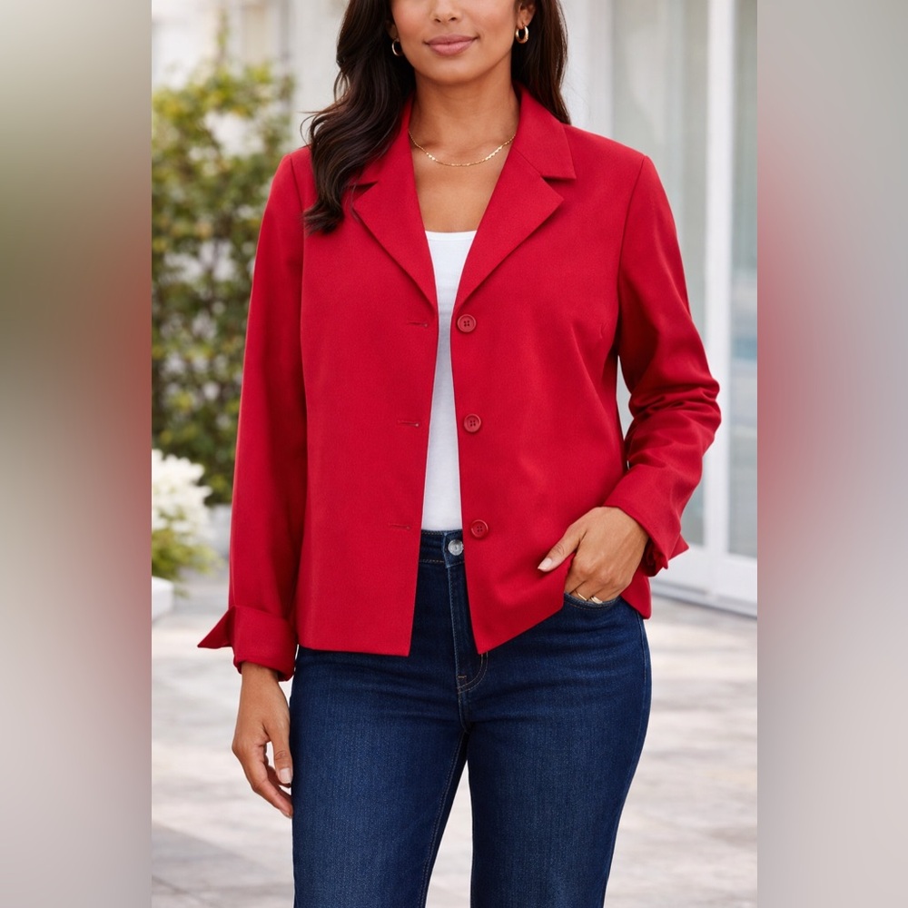 PENDLETON 100% Wool Cherry Red Blazer